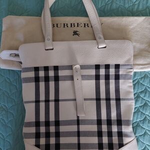Burberry Classic Black and White Plaid Tote